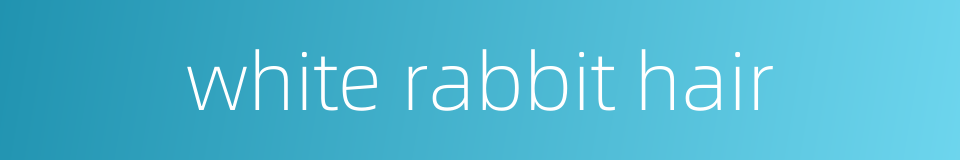 white rabbit hair的同义词