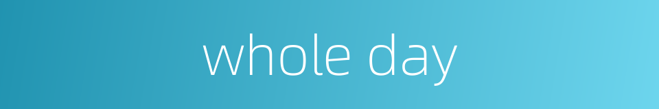 whole day的同义词