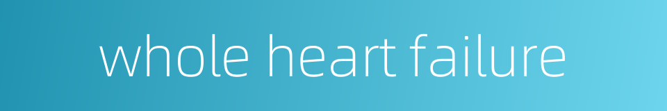 whole heart failure的同义词