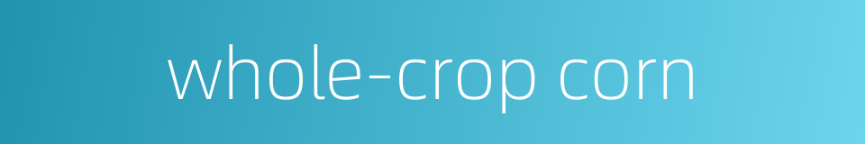 whole-crop corn的同义词