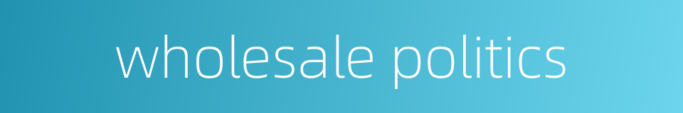 wholesale politics的同义词