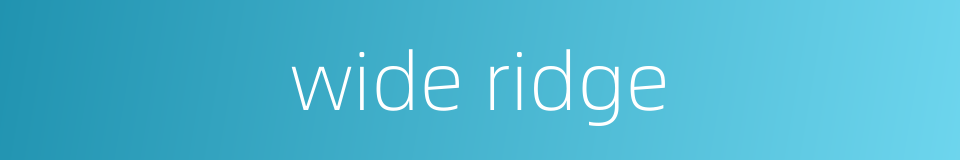 wide ridge的同义词