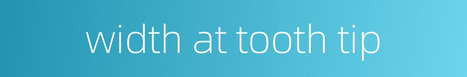 width at tooth tip的同义词