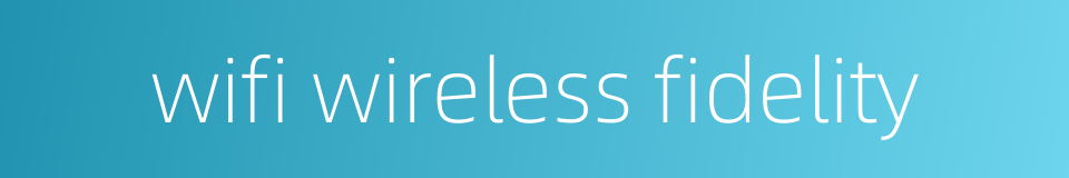 wifi wireless fidelity的同义词