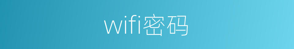 wifi密码的同义词