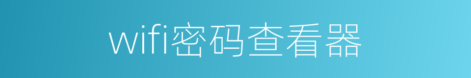 wifi密码查看器的同义词