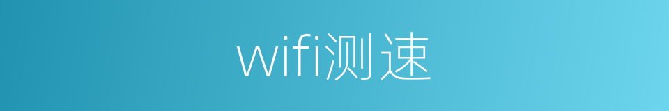 wifi测速的同义词