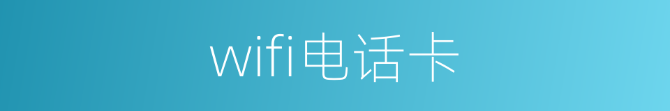 wifi电话卡的同义词