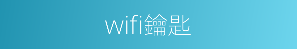 wifi鑰匙的同義詞