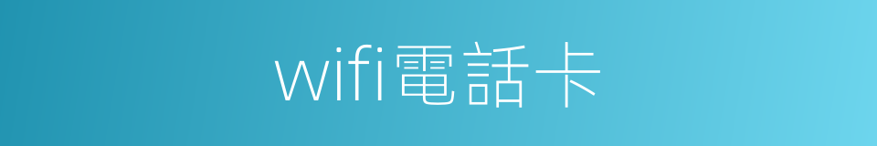 wifi電話卡的同義詞