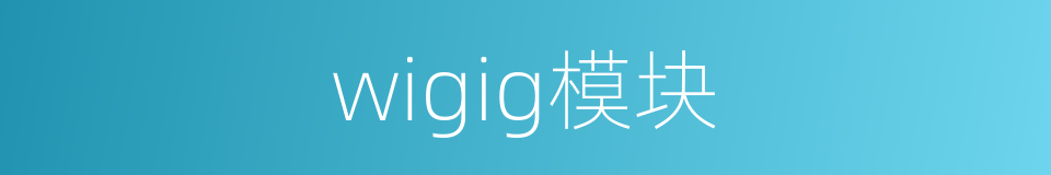 wigig模块的同义词