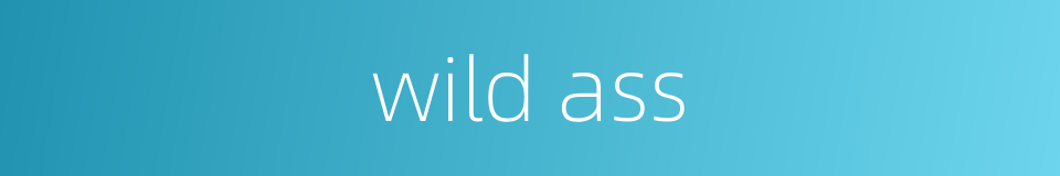 wild ass的同义词