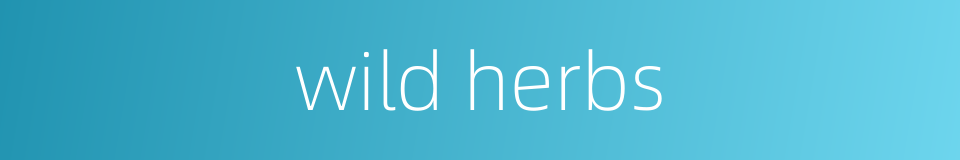 wild herbs的同义词