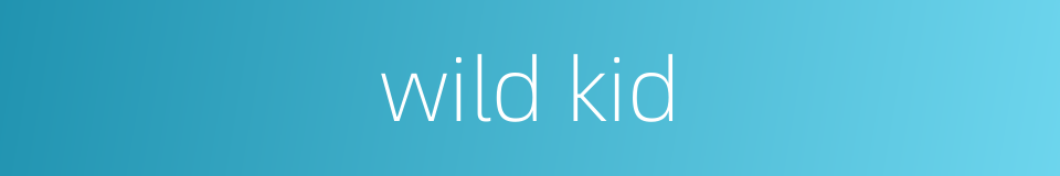 wild kid的同义词