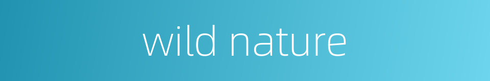 wild nature的同义词