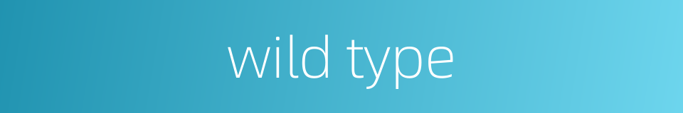 wild type的同义词