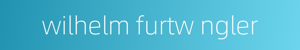 wilhelm furtw ngler的同义词