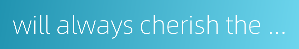 will always cherish the memory of sb or sth的同义词