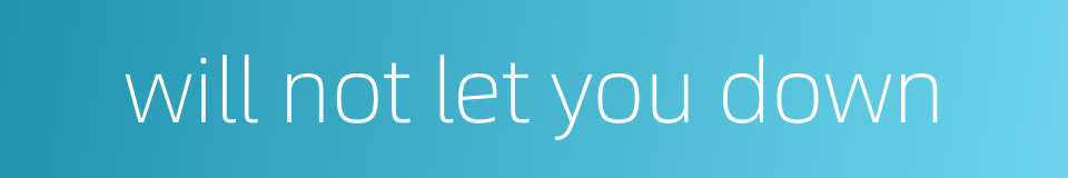 will not let you down的同义词