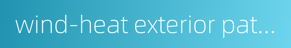 wind-heat exterior pattern的同义词