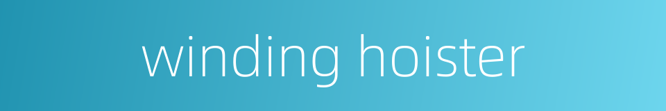 winding hoister的同义词