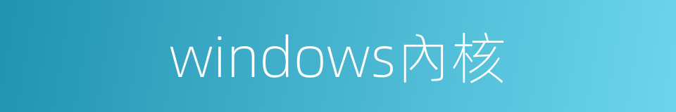 windows內核的同義詞