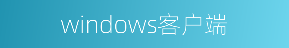 windows客户端的同义词