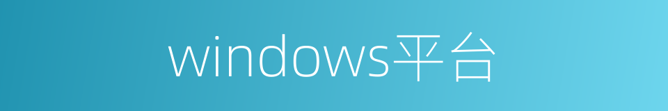 windows平台的同义词