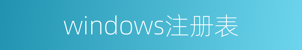 windows注册表的同义词