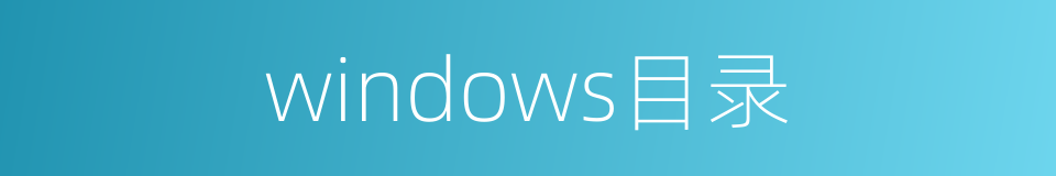 windows目录的同义词