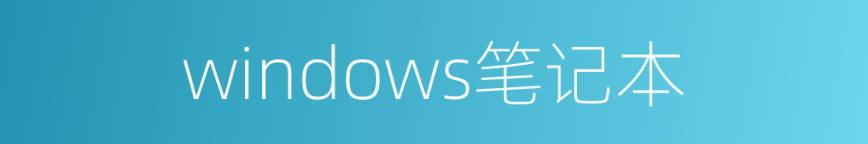 windows笔记本的同义词