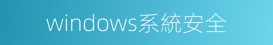 windows系統安全的同義詞