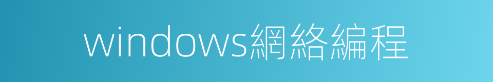 windows網絡編程的同義詞