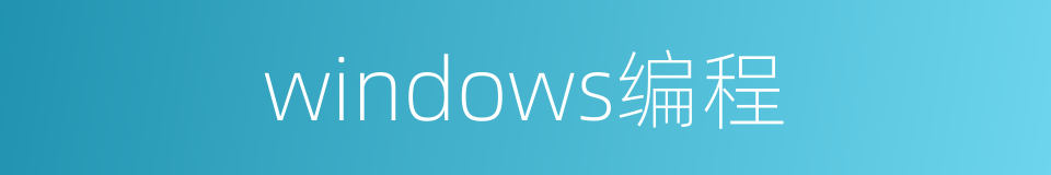 windows编程的同义词