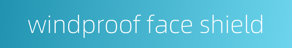 windproof face shield的同义词