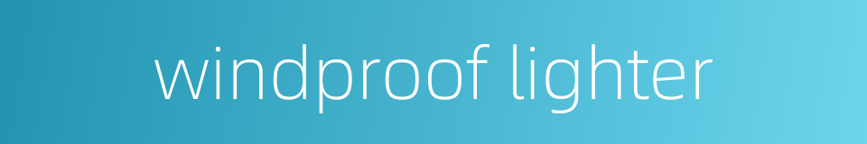 windproof lighter的同义词