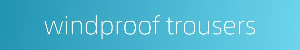 windproof trousers的同义词