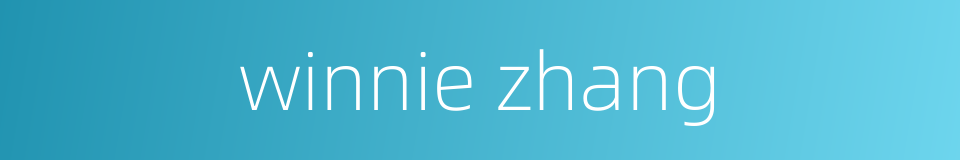 winnie zhang的同义词