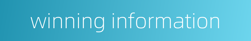 winning information的同义词