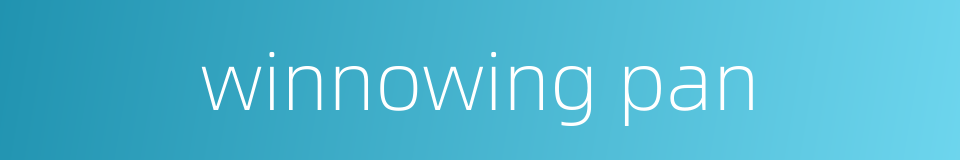 winnowing pan的同义词