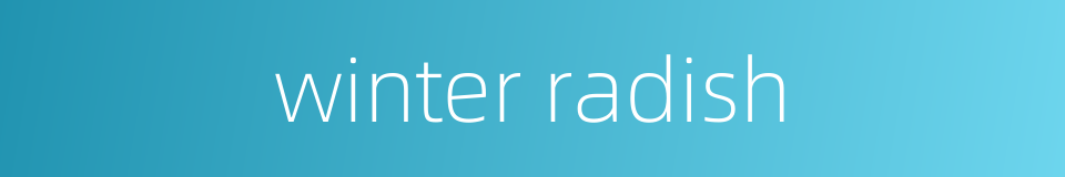 winter radish的同义词