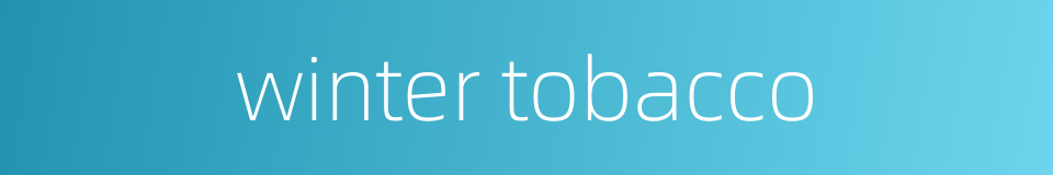 winter tobacco的同义词