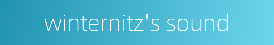 winternitz's sound的同义词