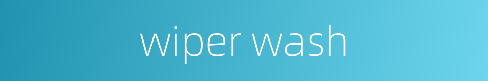 wiper wash的同义词