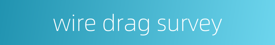 wire drag survey的同义词