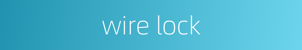 wire lock的同义词