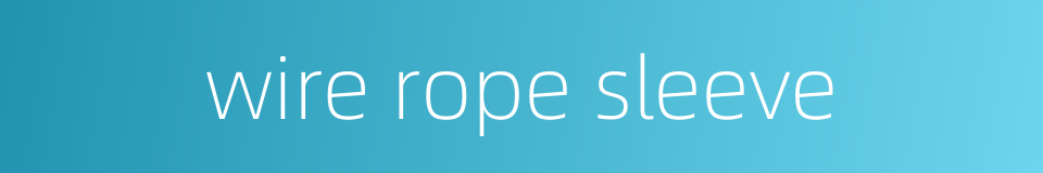 wire rope sleeve的同义词