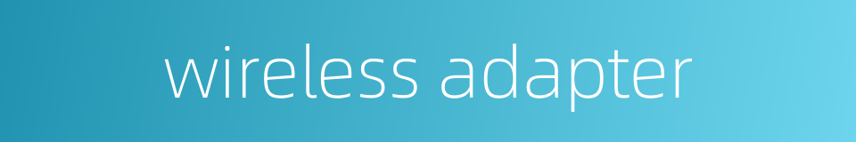 wireless adapter的同义词