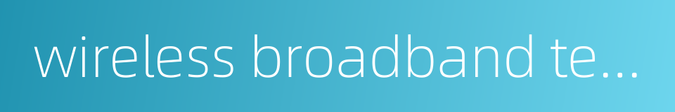 wireless broadband technology的同义词