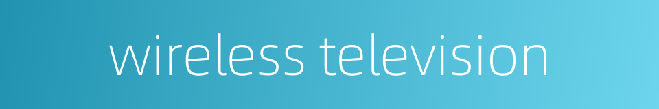 wireless television的同义词